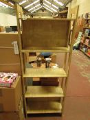 5 Tier Wooden Shelving unit. Looks Unused