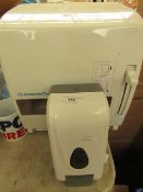 2 Items Being a Kimberley Clark Towel Dispenser & a Sanitiser/Soap Dispenser.