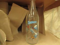 12 x Smurf design Bottles. Unused