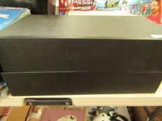 2x Black Wall Mounted Draw Shelf 48x25x10cm - Slight Damage to Side.