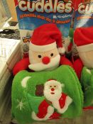 SuperSoft - Christmas Cuddles - Adorable Soft Toy & Blanket - Blanket Size 39" x 28" - New & Boxed.