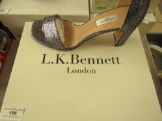 L.K Bennett - Nora Anthracite Lurex Fabric Heels - Size 38 - New & Boxed. RRP £195.