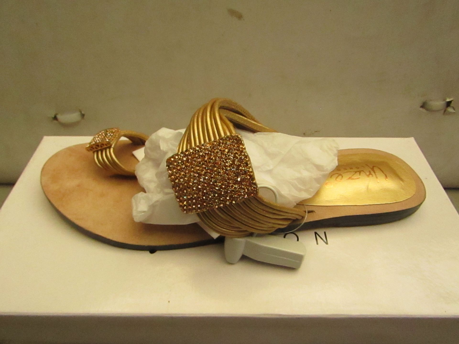 Uaze by Shalamar glod and diamante sandal size 8 new & boxed see image for design