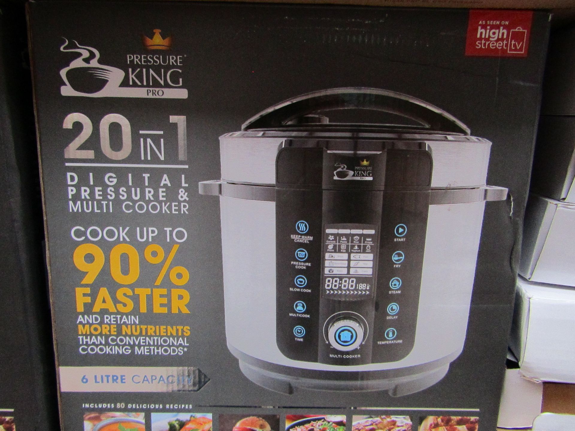 | 4x | PRESSURE KING PRO 20 IN 1 6LTR PRESSURE COOKER | UNCHECKED AND BOXED SOME MAY BE IN NON