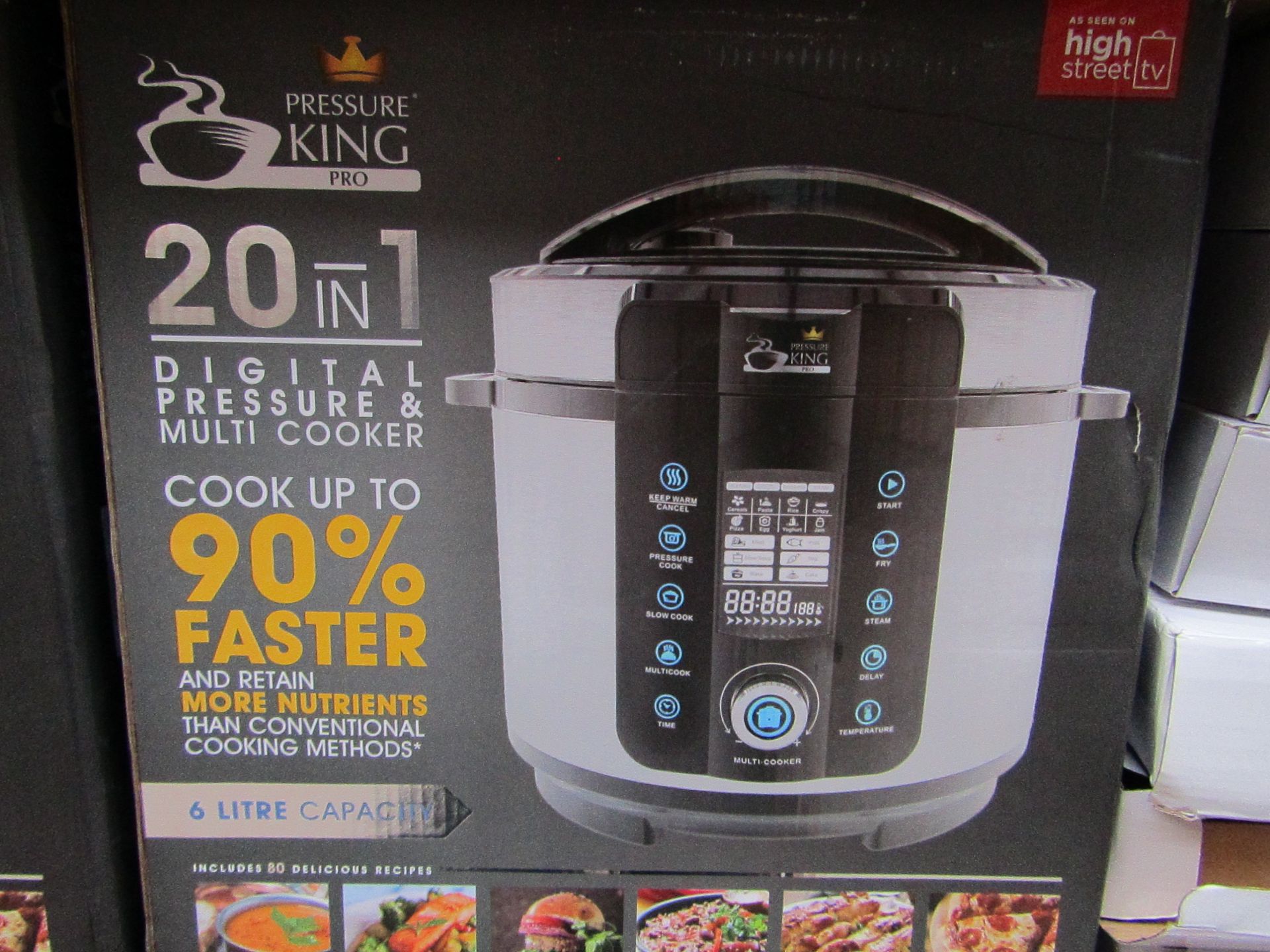 | 4x | PRESSURE KING PRO 20 IN 1 6LTR PRESSURE COOKER | UNCHECKED AND BOXED SOME MAY BE IN NON