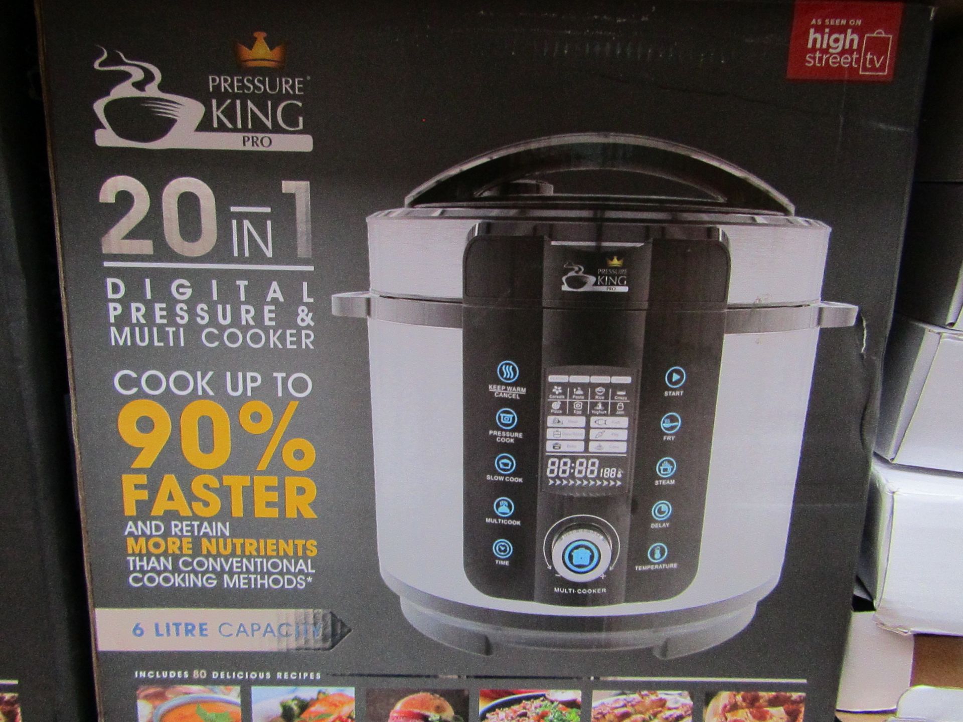 | 4x | PRESSURE KING PRO 20 IN 1 6LTR PRESSURE COOKER | UNCHECKED AND BOXED SOME MAY BE IN NON