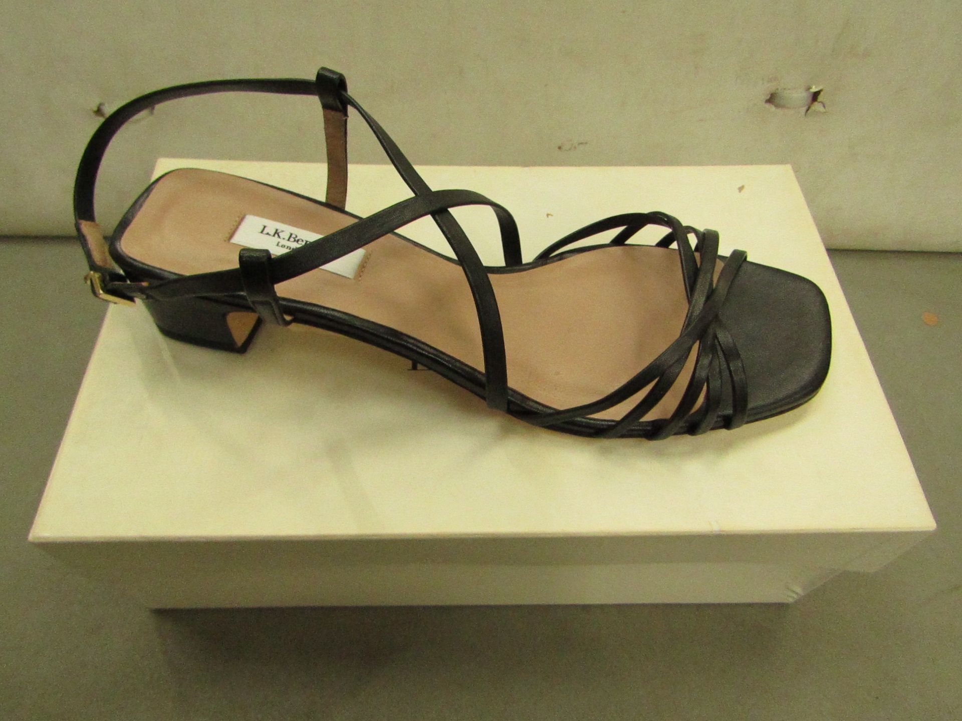 LK Bennett Ladies Newport Black Nappa Leather Sandals size 37 RRP £195 new & boxed