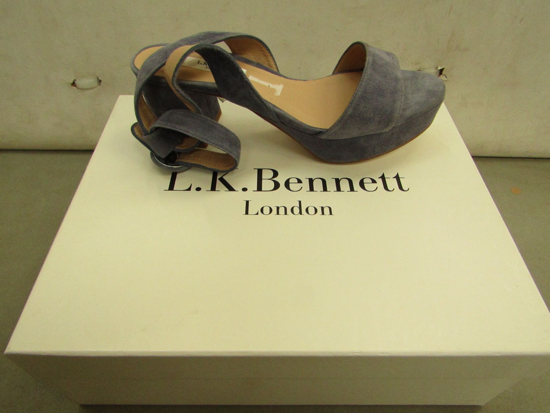 LK Bennett Ladies Alie Powder Blue Suede Sandal size 36 RRP £150 new & boxed