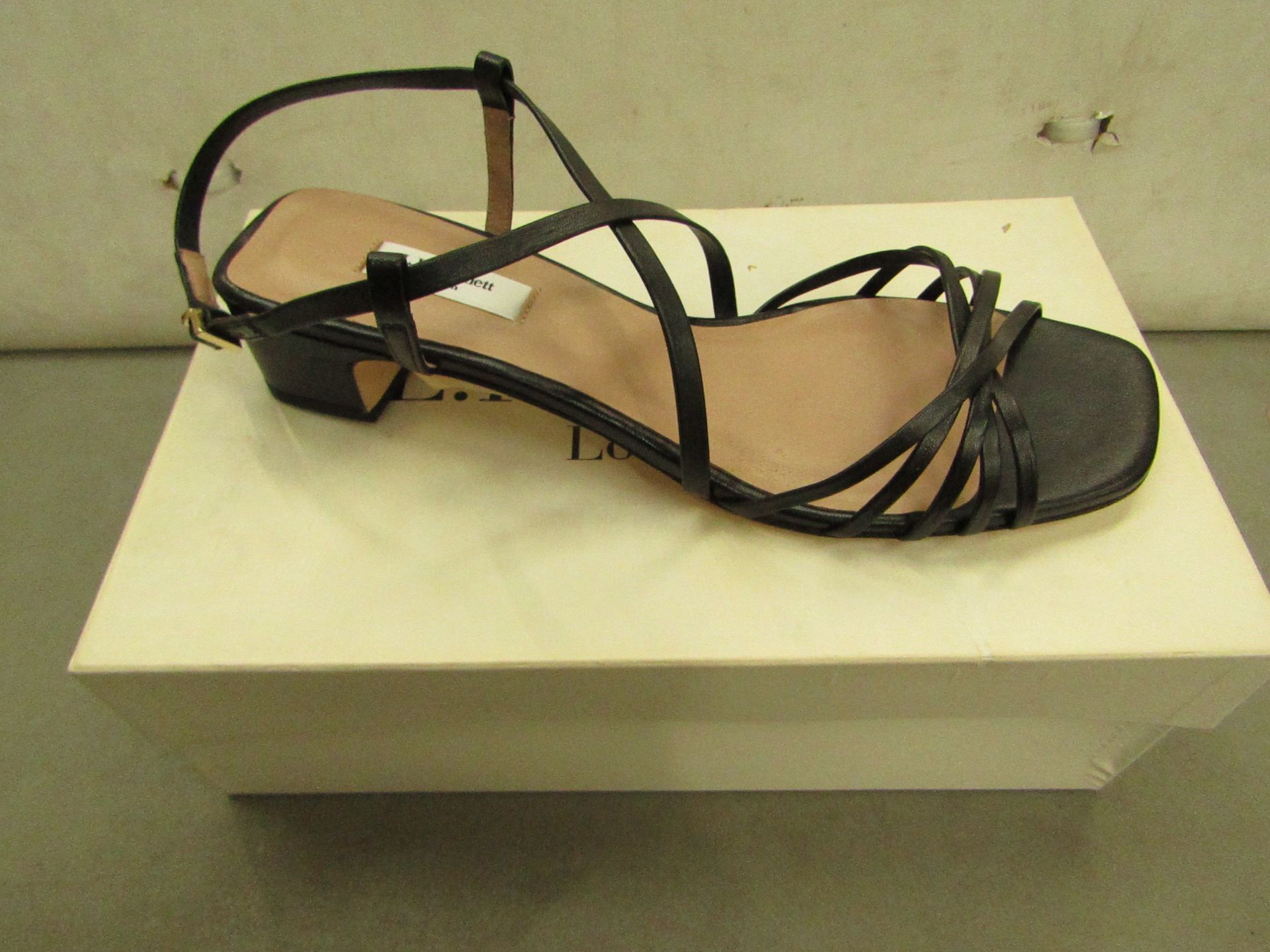 LK Bennett Ladies Newport Black Nappa Leather Sandals size 38 RRP £195 new & boxed