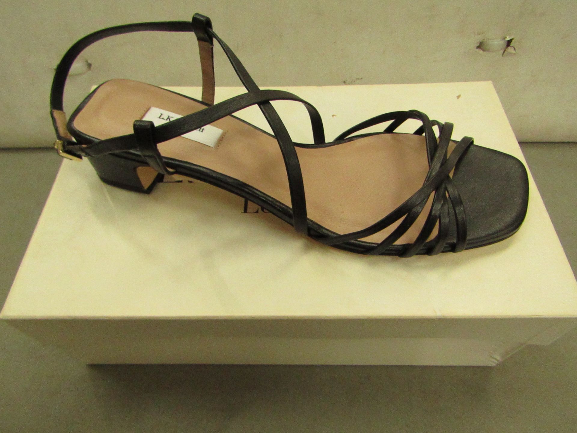 LK Bennett Ladies Newport Black Nappa Leather Sandals size 39 RRP £195 new & boxed