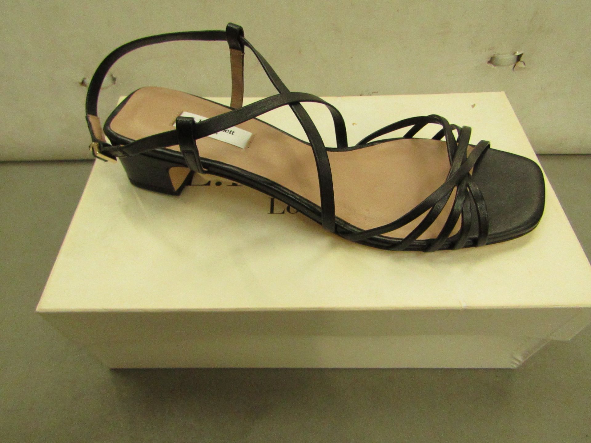 LK Bennett Ladies Newport Black Nappa Leather Sandals size 38 RRP £195 new & boxed