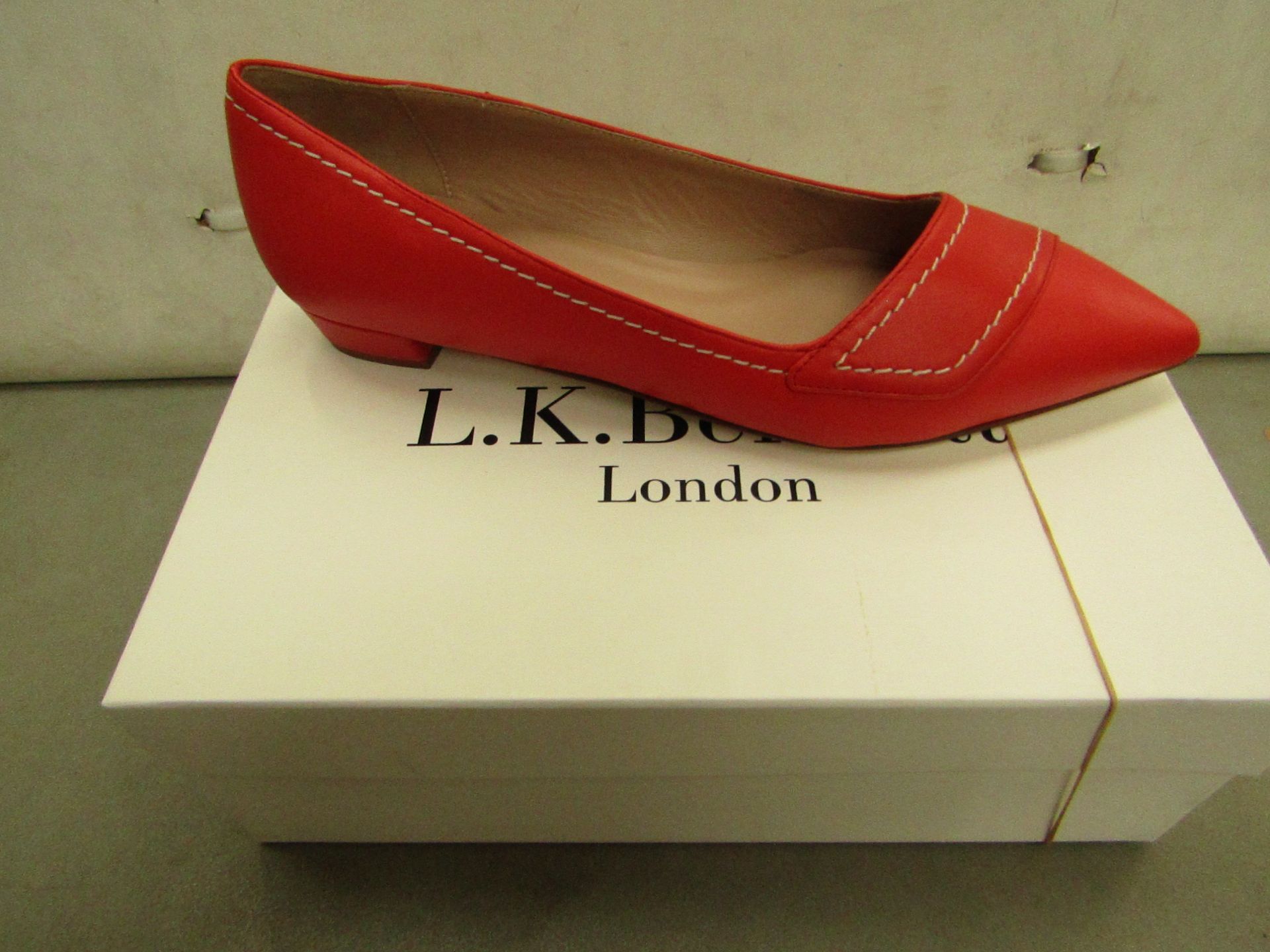 LK Bennett Ladies Polly Red Nappa Leather Shoes size 39 RRP £195 new & boxed