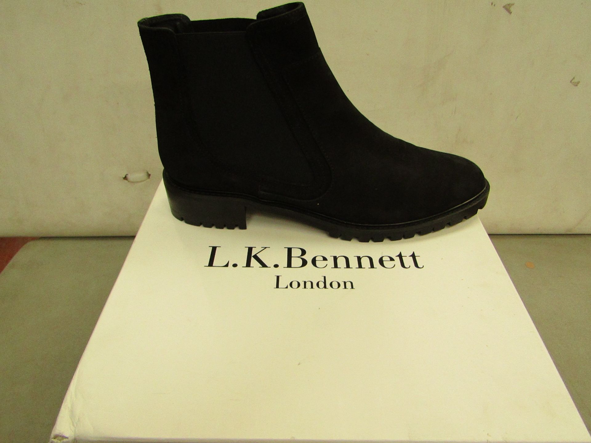 LK Bennett Ladies Jada Black Grainy Leather Ankle Boots size 42 RRP £125 new & boxed