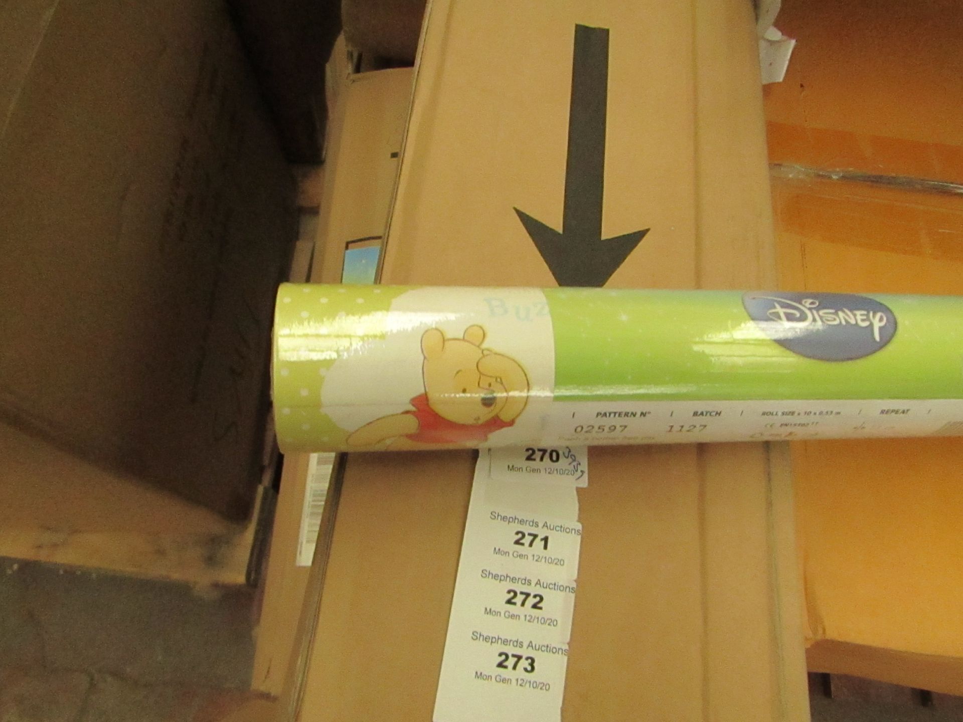 Box of 12x Disney - Winnie The Pooh WallPaper - All Packaged & Boxed. - See Image for Design.