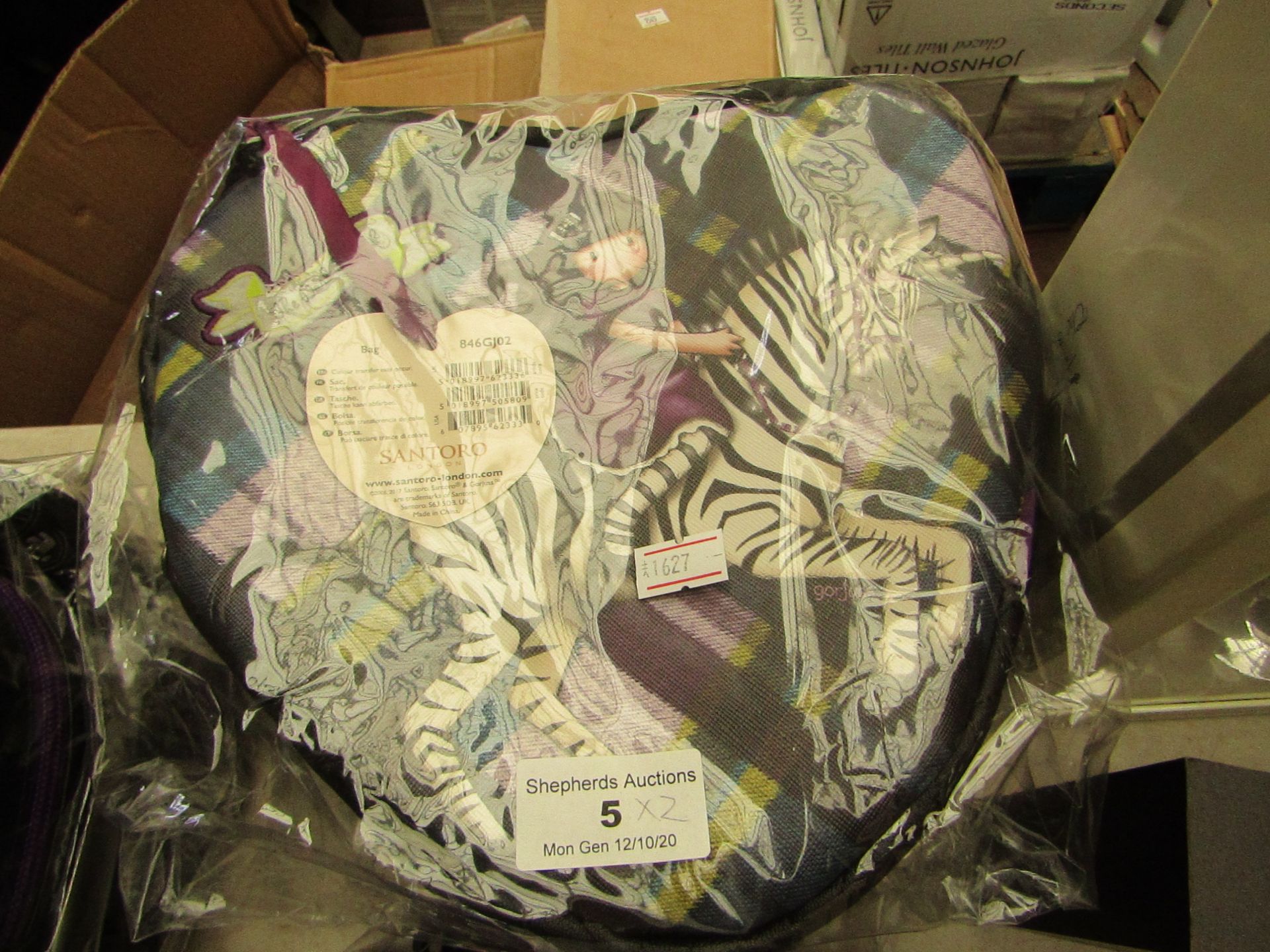 2 x Santoro London Heart Shaped Bags. 846GJ02. New & Packaged