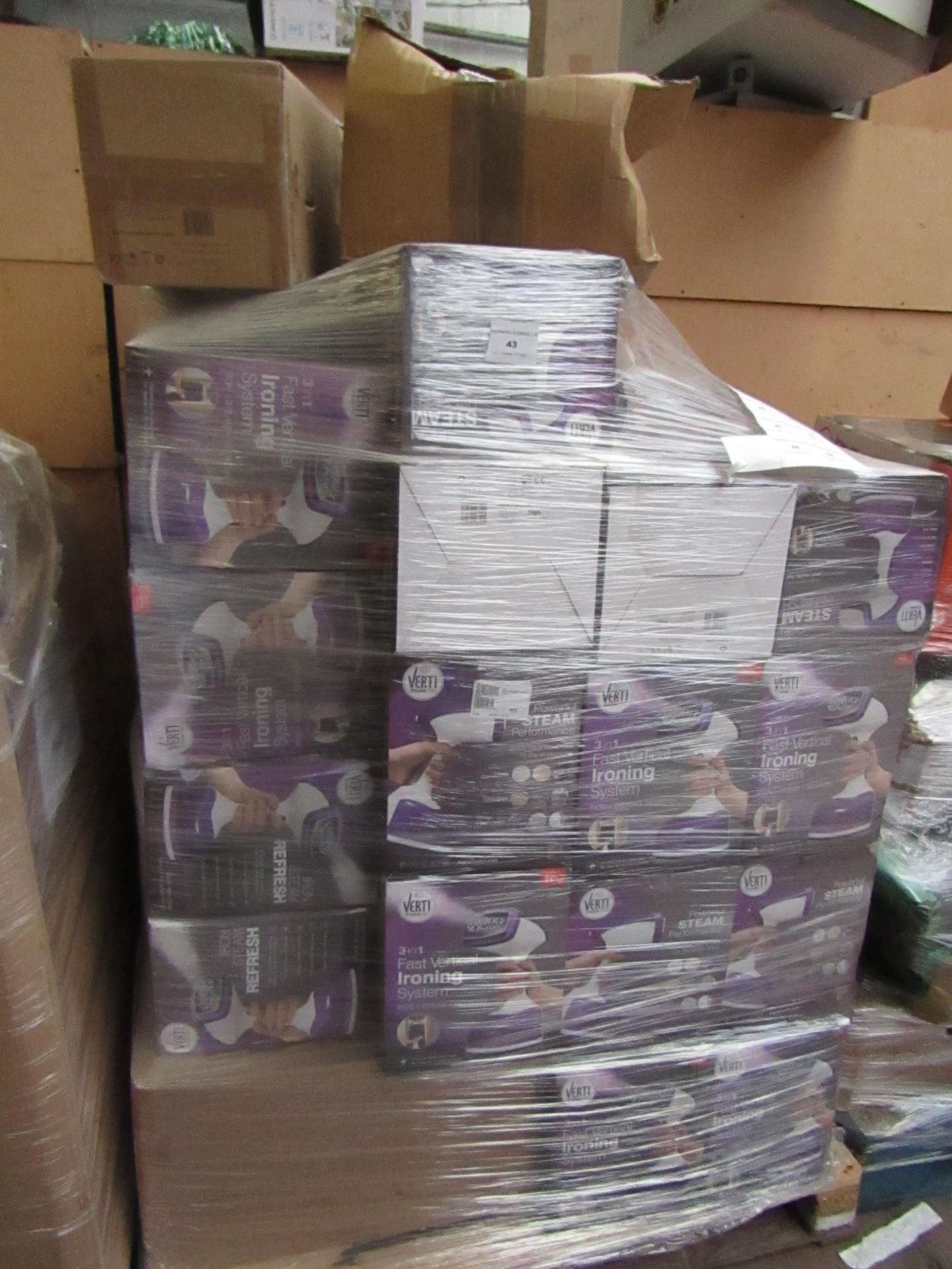 | 1X | PALLET OF APPROX 30 VERTI STEAM PRO'S | UNCHECKED AND BOXED | NO ONLINE RESALE | RRP £43.99 |