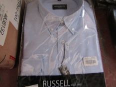 2x Russell Collection - Blue Oxford Buttoned Shirts - Size L2 - Packaged.
