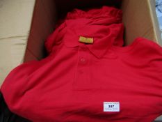 Box of Approx 15 Unseek Premium - Long Sleeve Red Buttoned Polo Shirts - Size XL - All New & Boxed.