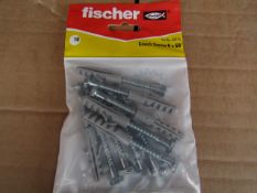 5x Fischer - Coach Screw 6 x 50 (Packs of 10) - New & Packaged.