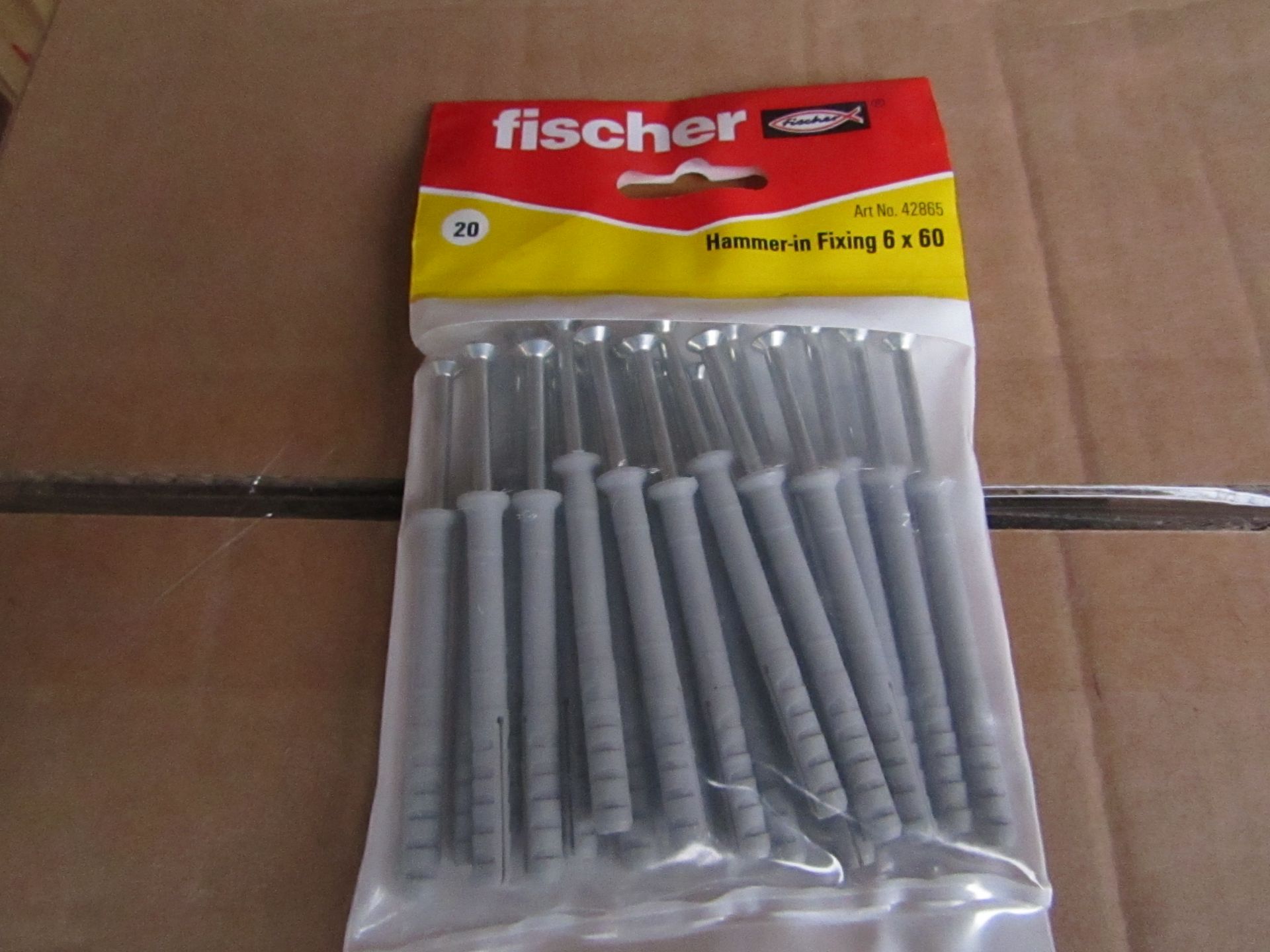 5x Fischer - Hammer-In Fixing 6 x 60 (Packs of 20) - New & Packaged.