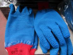 2x Pairs of PolyCo - Blue Grip Gloves - Size 9 - All New.