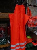 LYNGSOE - Rainwear Microflex - Bib 'n' Brace - Size Extra Large - Hi-Viz Orange (WaterProof,