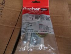 5x Fischer - Hand Rinse & Corner Basin Bracket Drill Diameter 10mm - New & Packaged.