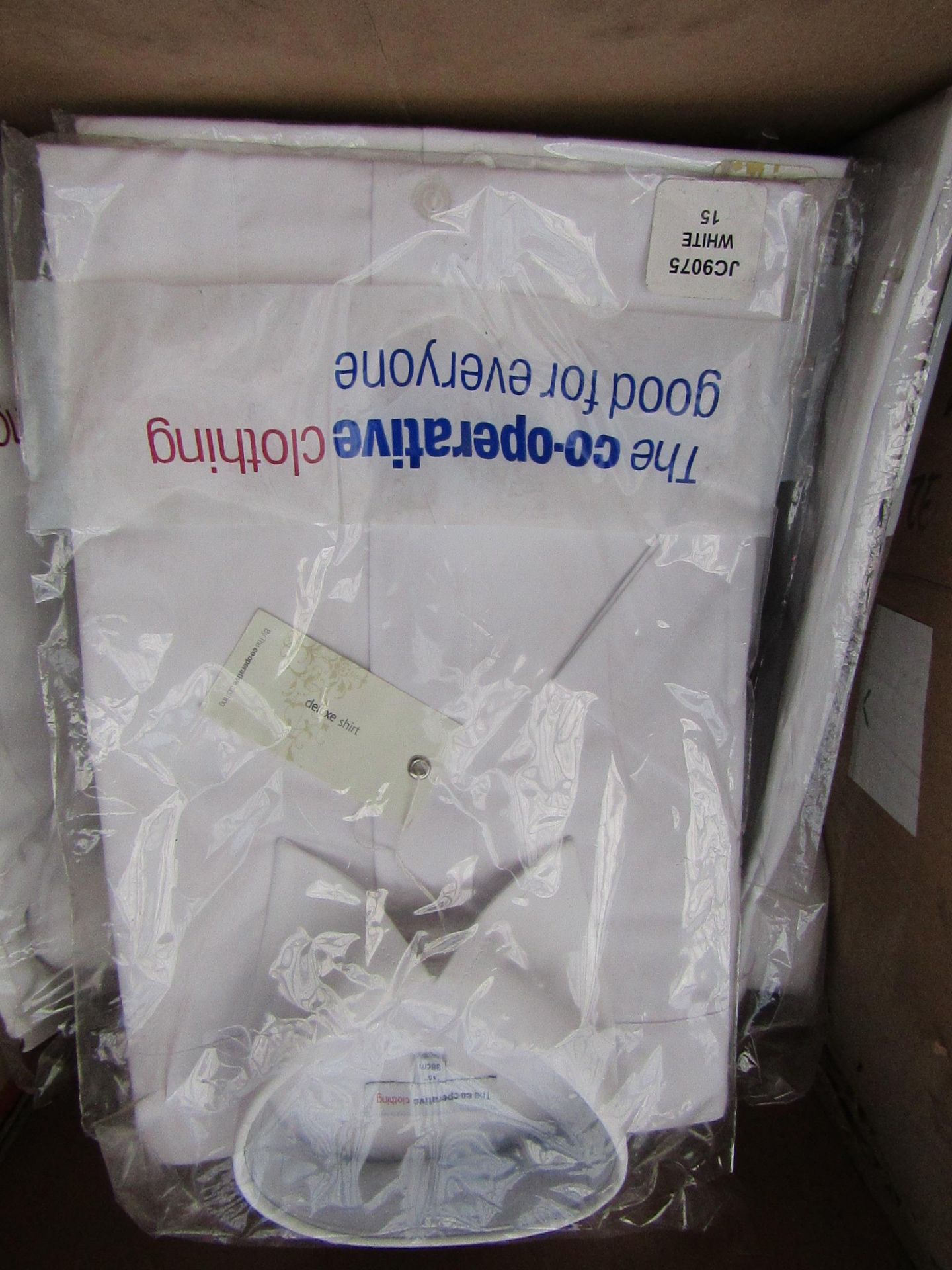 4x The Co-Op Clothing - White Buttoned Shirt - Size 15 - 15.5 - All Packaged.