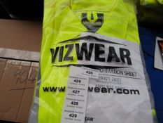 VizWear - PolyCotton Jacket Hi-Viz Yellow - Size XL - Unused & Packaged.