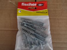 5x Fischer - Coach Screw 6 x 50 (Packs of 10) - New & Packaged.