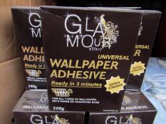 Box of 20x 200g packets of Glamour Effect extra strong Universal wall paper adhesive - New & Boxed.