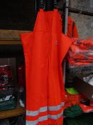 LYNGSOE - Rainwear Microflex - Bib 'n' Brace - Size Extra Large - Hi-Viz Orange (WaterProof,
