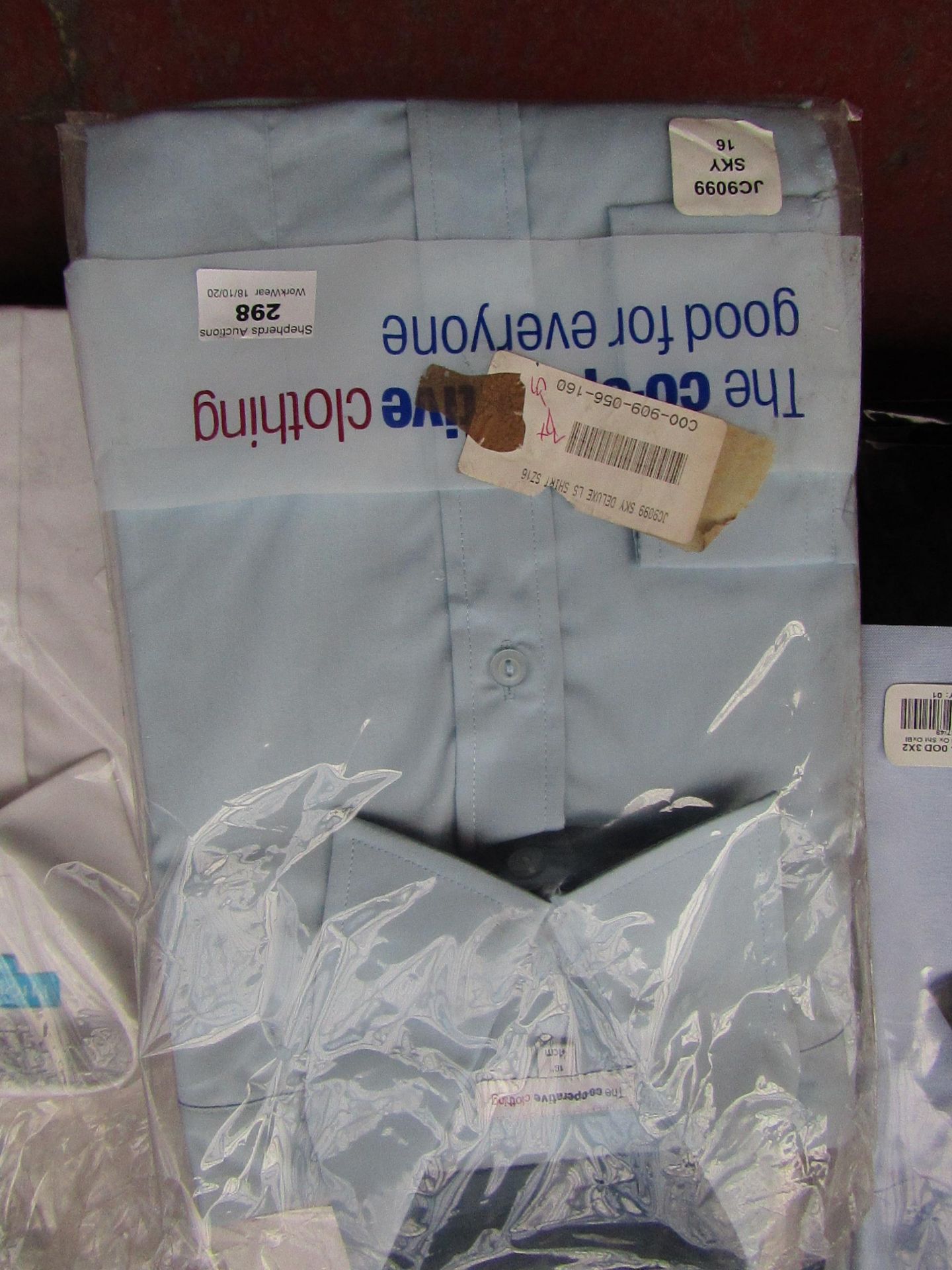 6x The Co-Op Clothing - Sky Blue Buttoned Shirt - Size 16 - Packaged.