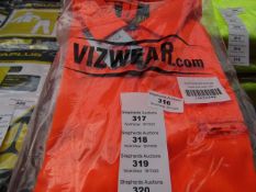 VizWear - Hi-Vis Orange PolyCotton Jacket - Size Large - Packaged.