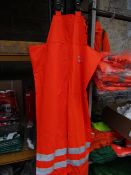 LYNGSOE - Rainwear Microflex - Bib 'n' Brace - Size Extra Large - Hi-Viz Orange (WaterProof,