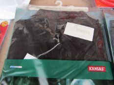 Kansas - CoolMax Polo Half Zip Shirt (Black) - Size Small - New & Packaged.