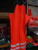 LYNGSOE - Rainwear Microflex - Bib 'n' Brace - Size Extra Large - Hi-Viz Orange (WaterProof,