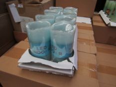 8 x Indoor Battery Operated LED Candles with 4hr or 8hr auto options new & packaged (batteries not