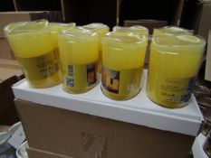 8 x Indoor Battery Operated LED Candles with 4hr or 8hr auto options new & packaged (batteries not