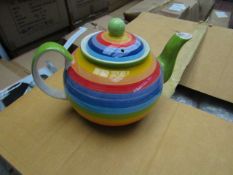 2 X Rainbow design Large Teapots. New