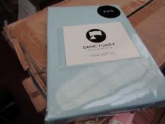 Pair of Sanctuary Duck Egg Pillow Cases. New & Packaged