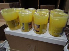 8 x Indoor Battery Operated LED Candles with 4hr or 8hr auto options new & packaged (batteries not