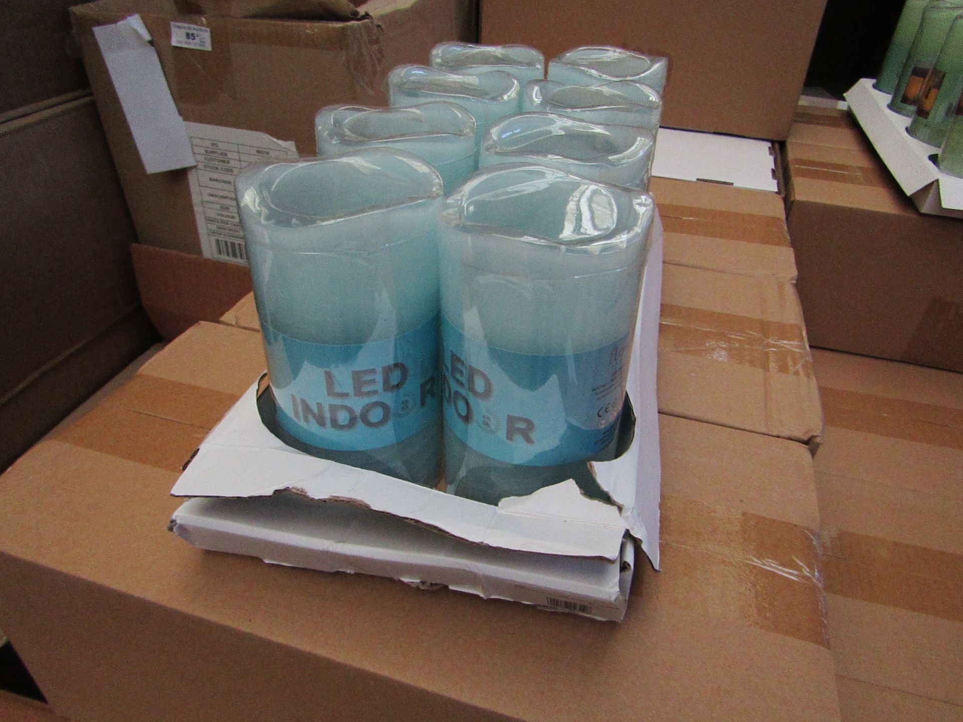 8 x Indoor Battery Operated LED Candles with 4hr or 8hr auto options new & packaged (batteries not