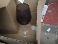 Set of 4 Purple Wine Glasses. New & Boxed