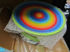 8 x 26cm Rainbow Design Plates. New