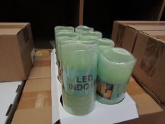 8 x Indoor Battery Operated LED Candles with 4hr or 8hr auto options new & packaged (batteries not