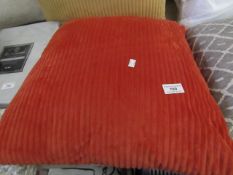Orange Cordoroy cushion approx 50cm x 50cm