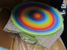 8 x 26cm Rainbow Design Plates. New