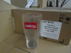 Box of 12 Thwaites Pint Glasses, all new.