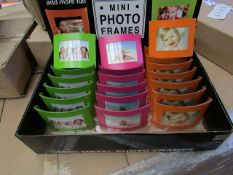 Box of 24 x Mini Phote Frames. New & in a Retail Counter Display Box